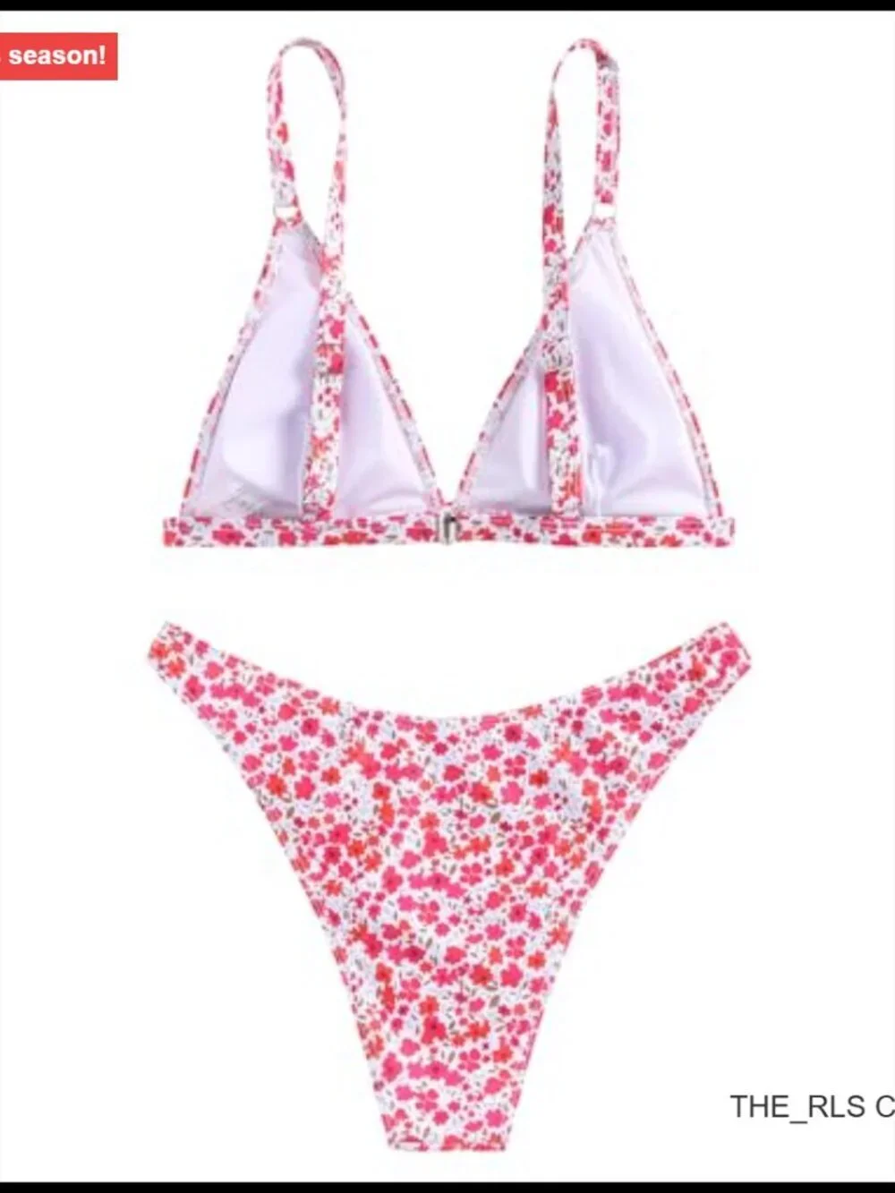 2 Piece Floral Print Swimsuit Triangle String High Cut Bikini Set
